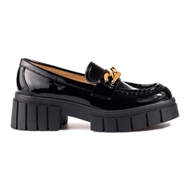 Chaussures plateforme laquées noires Shelovet
