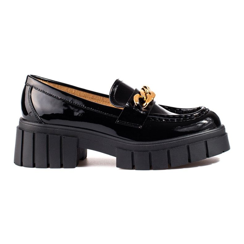 Chaussures plateforme laquées noires Shelovet le noir