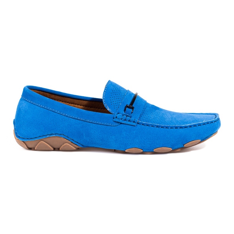 Mocassins pour hommes en daim bleu de Shelovet