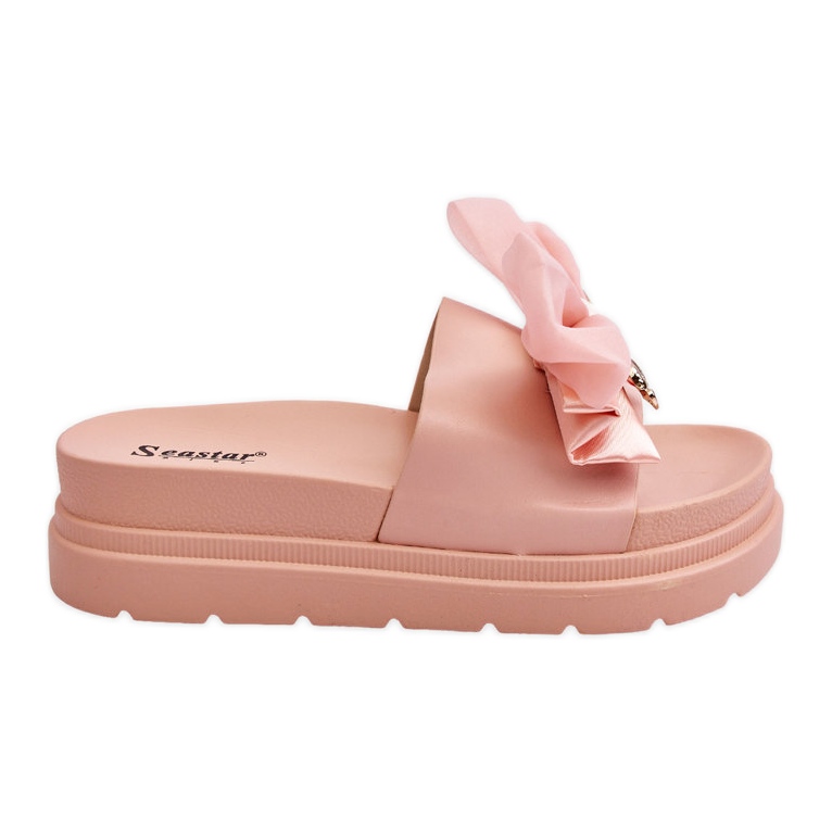 PE1 Chaussons Avec Noeud Et Nounours Décoratif Rose Pâle Suzy