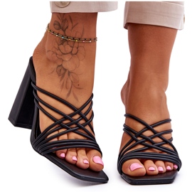 Sandales à Talons Hauts Avec Lanières Beckie Noires
