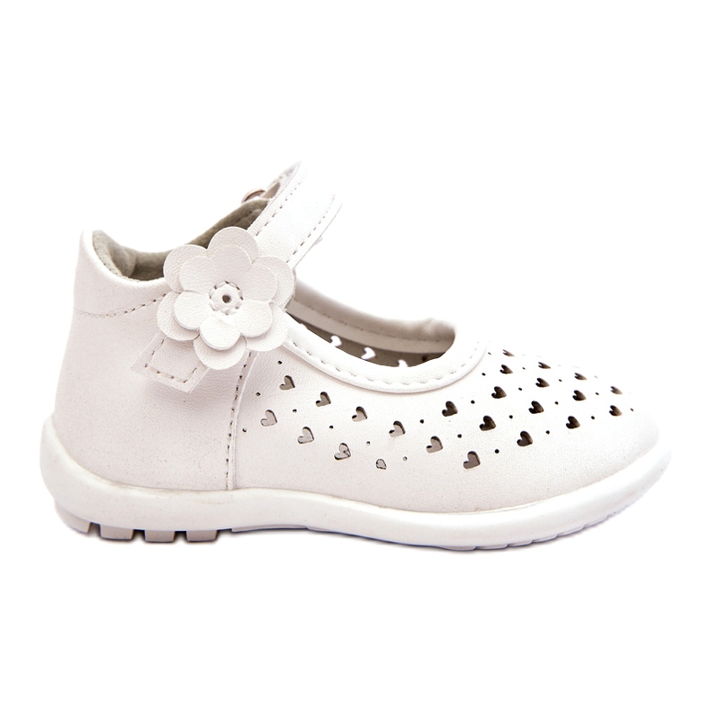 PA1 Ballerines enfant hautes ajourées à scratch Blanc Jianna blanche
