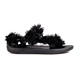 Sandales velcro Shelovet noires parfumées pour femmes