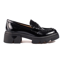 Mocassins à plateforme classiques Shelovet noirs