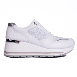 Baskets compensées femme Shelovet blanc