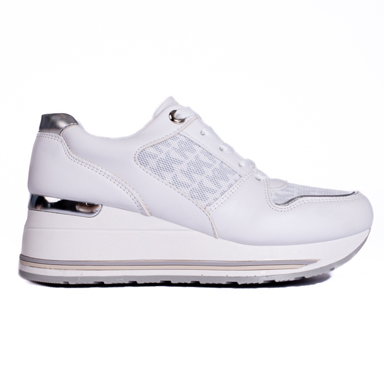 Baskets compensées femme Shelovet blanc blanche