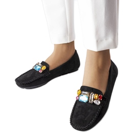 Mocassins noirs avec semelle intérieure en cuir Bertrand