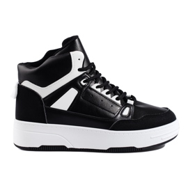 Baskets montantes noires et blanches Shelovet