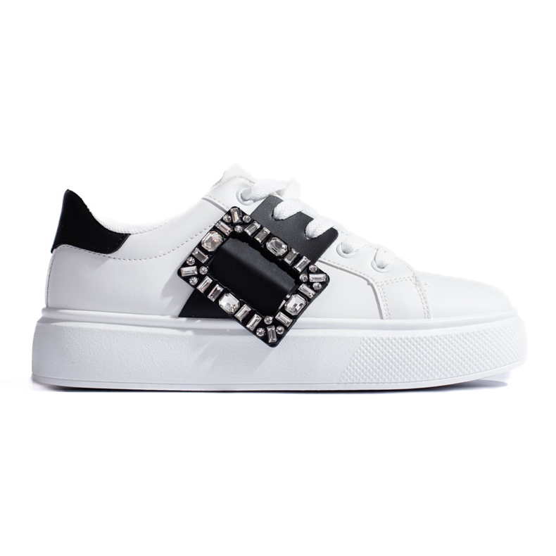 Baskets blanches pour femme avec empiècement Shelovet noir