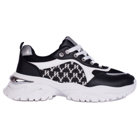 Baskets femme sur semelle épaisse noir et blanc Shelovet le noir