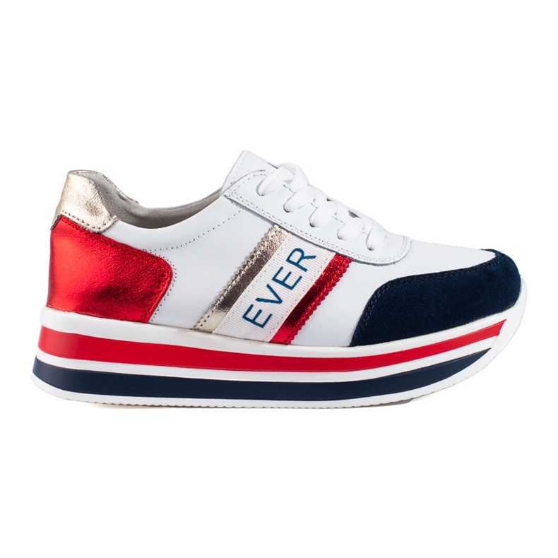 Baskets Shelovet Chunky Sole Blanc &amp; Bleu Marine blanche