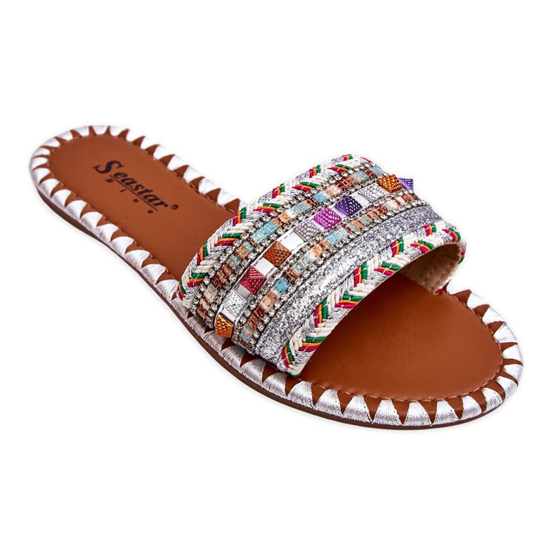 Sandales Agrémentées Femme Blanc Bellisa argent Sandales Agrémentées Femme Blanc Bellisa argent