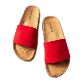 Tongs rouges à semelles en liège de Clovis