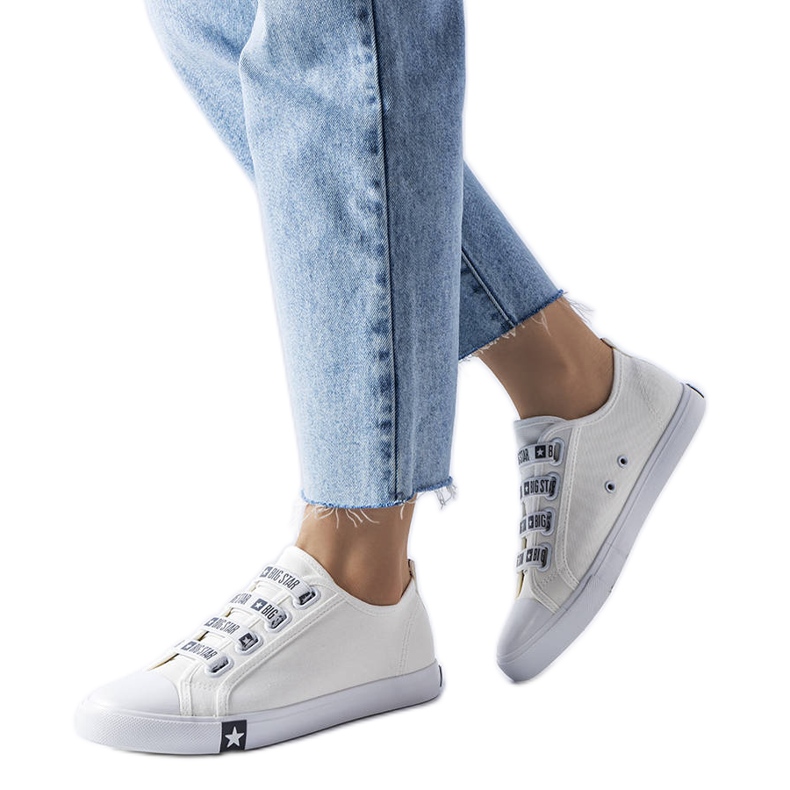 Baskets blanches à enfiler Big Star HH274094