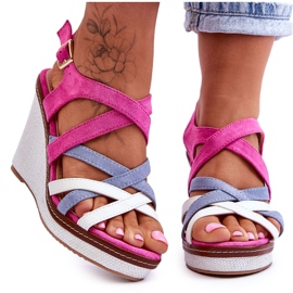 PS1 Sandales Compensées À Brides Fuchsia Ellen rose