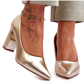 Escarpins classiques sur talon Elizabeth doré orné