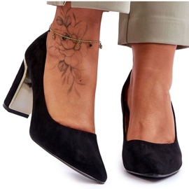 Escarpins à Talons Classiques en Daim Noir Elizabeth le noir