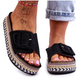 PS1 Sandales pour femmes sur une plate-forme décorée Black Joyce le noir