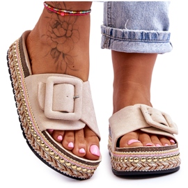 PS1 Sandales pour femmes sur une plate-forme décorée Beige Joyce