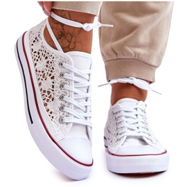 Baskets Lace Textile Femme Blanc Fergo