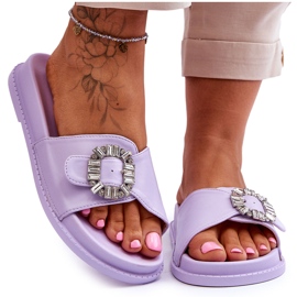 Chaussons Plateforme Femme Avec Embellissement Violet Beneca
