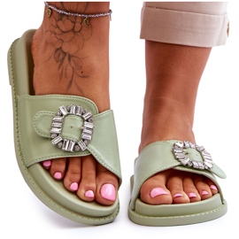 Chaussons Plateforme Femme Avec Décoration Beneca Verte Chaussons Plateforme Femme Avec Décoration Beneca Verte