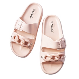 Claquettes en caoutchouc rose Étoile