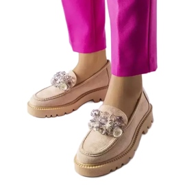 Venezia Mocassins beiges ornés de cristaux Vinceza Venezia Mocassins beiges ornés de cristaux Vinceza