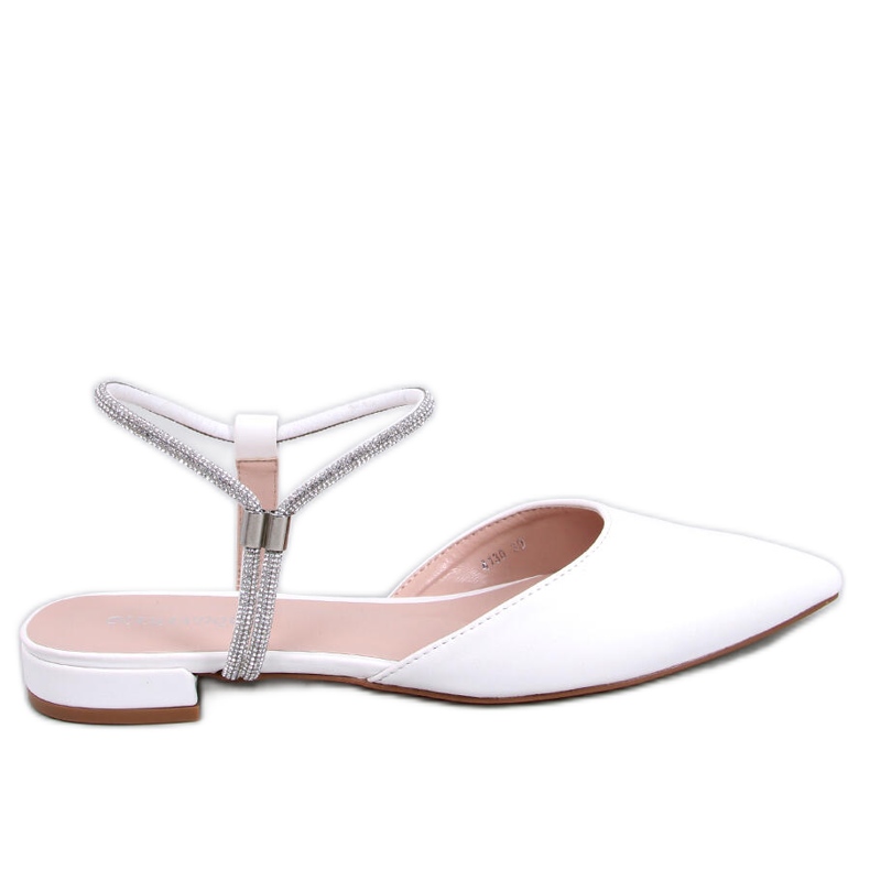 BM Ballerines à talon ouvert de Durie White blanche