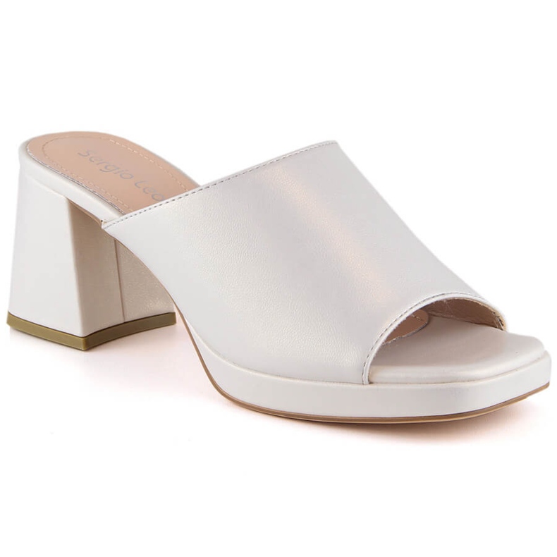 Sandales perlées pour femmes sur le poteau avec une bande élastique Sergio Leone KL322 beige Sandales perlées pour femmes sur le poteau avec une bande élastique Sergio Leone KL322 beige