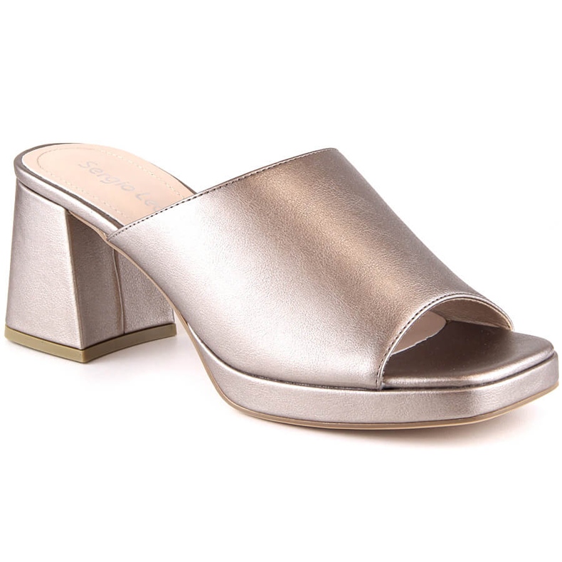 Chaussons femme Sergio Leone KL322 platine sur poteau avec élastique argent Chaussons femme Sergio Leone KL322 platine sur poteau avec élastique argent