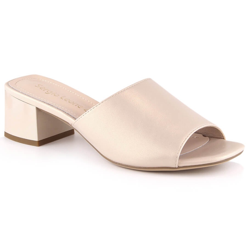 Sandales à talons pour femmes avec bande élastique Sergio Leone KL317 beige