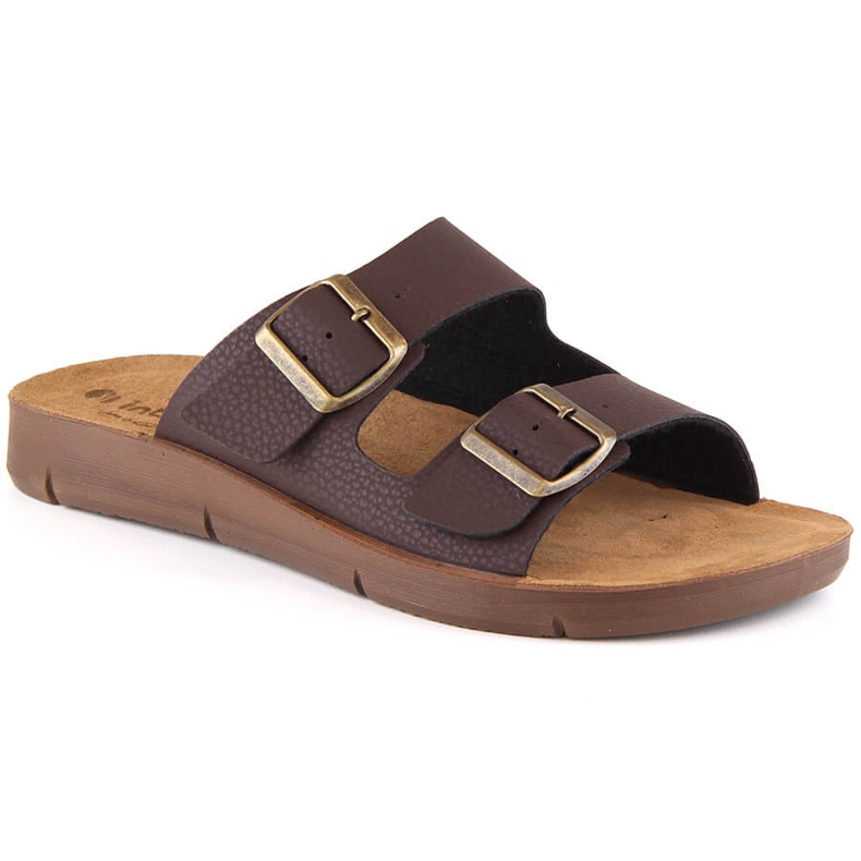 Claquettes homme confortables à boucles marron Inblu CM000028-043 brun