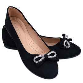 BM Benoit Ballerines en daim noir le noir