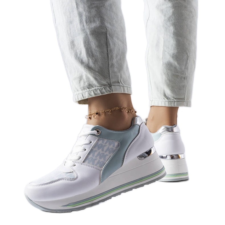 Baskets compensées vertes Pouliotte