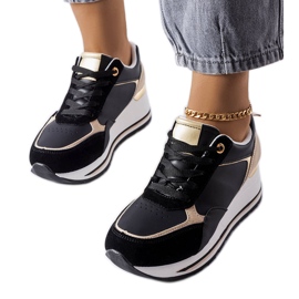 Baskets compensées noires Harvé