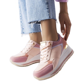 Baskets compensées roses Harvé