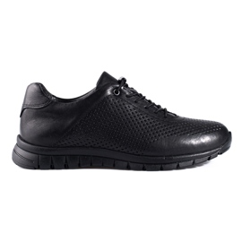 Chaussures de sport en cuir noir T.Sokolski