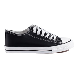 Baskets noires classiques en éco-cuir Shelovet