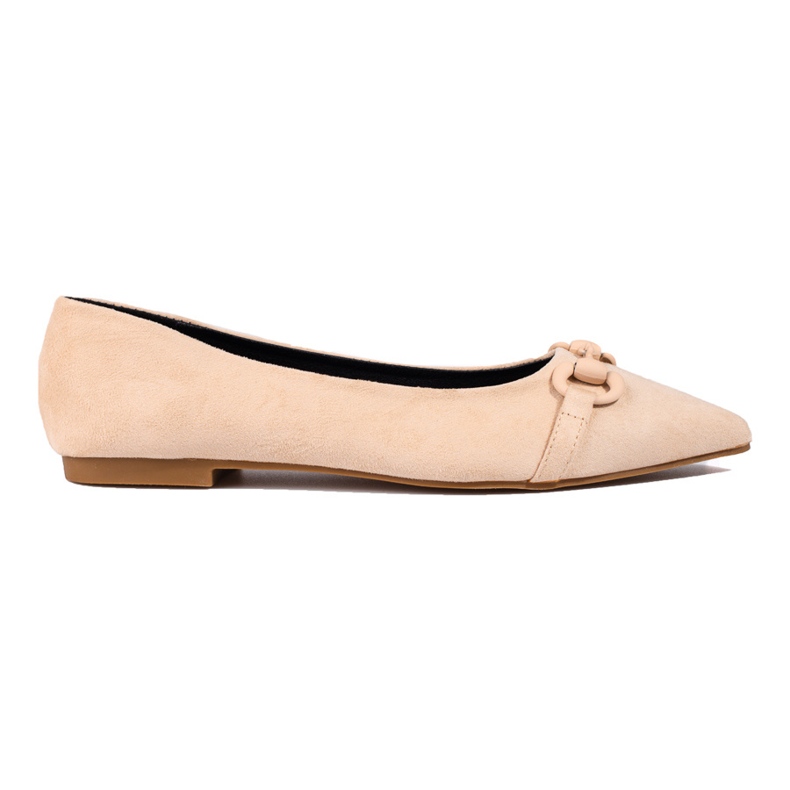 Ballerines femme en daim beige Shelovet