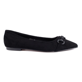 Ballerines femme Shelovet en daim noir le noir