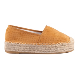 Espadrilles femme en daim Shelovet camel brun