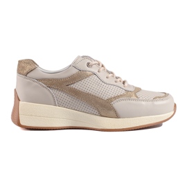 Baskets beiges en cuir sur la plateforme Shelovet Baskets beiges en cuir sur la plateforme Shelovet