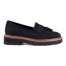 Mocassins à pampilles en daim noir Vinceza le noir