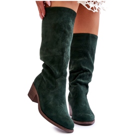 Boots Femme Daim Ajouré Vert Enriss