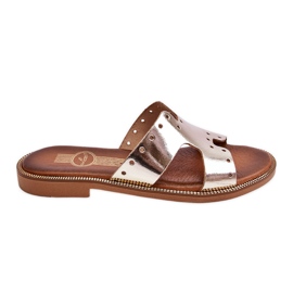 Lemar Chaussons Femme Avec Découpes Décoratives Golden Emily doré