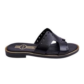 Lemar Chaussons Femme Avec Découpes Décoratives Noir Emily