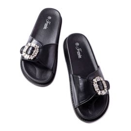 Claquettes noires ornées de strass Griegsvei le noir Claquettes noires ornées de strass Griegsvei le noir