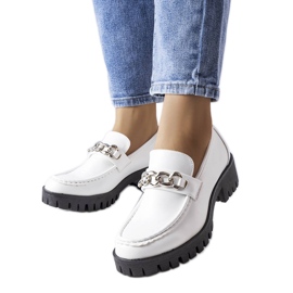 Mocassins blancs à semelles de tracteur de Faiz blanche