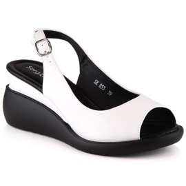 Sandales compensées Sergio Leone W SK853 blanc